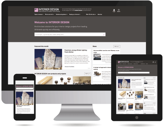 Image of website on phone tablet and computer